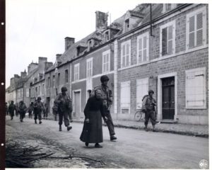 French woman returning home with her liberators