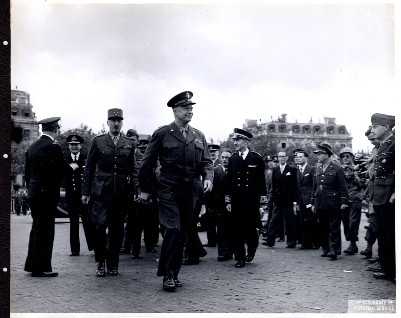 General Eisenhower moves during a victory celebration