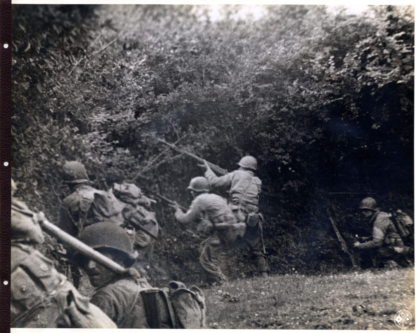 US troops take cover and fire back at a German sniper