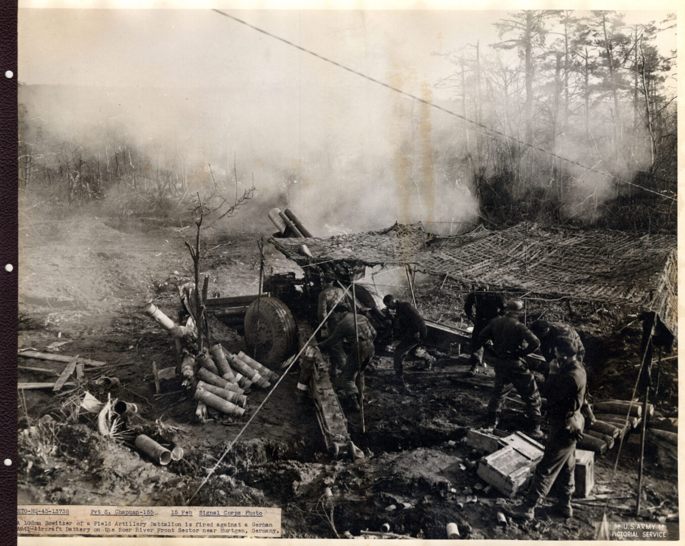 Howitzer gun in action during the war