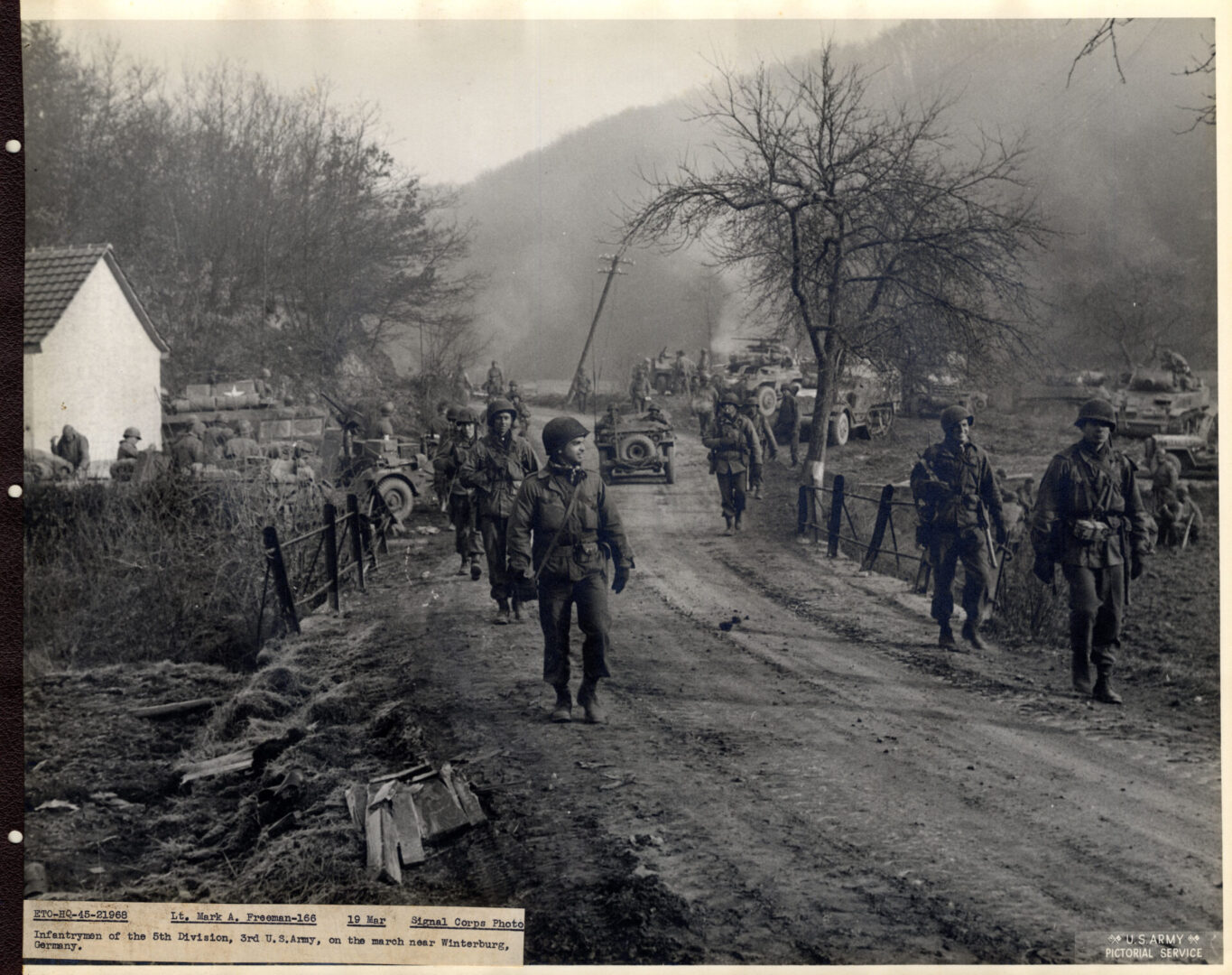 Infantrymen march towards the town of Winterburg