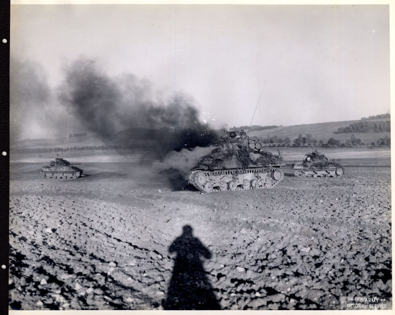 An American tank destroyed by the Germans