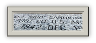 Brick No. 1146<br>
M.J. "Bud" Carrigan<br>
Transport Co. U.S. Army<br>
Sept 1942 — Dec.1945