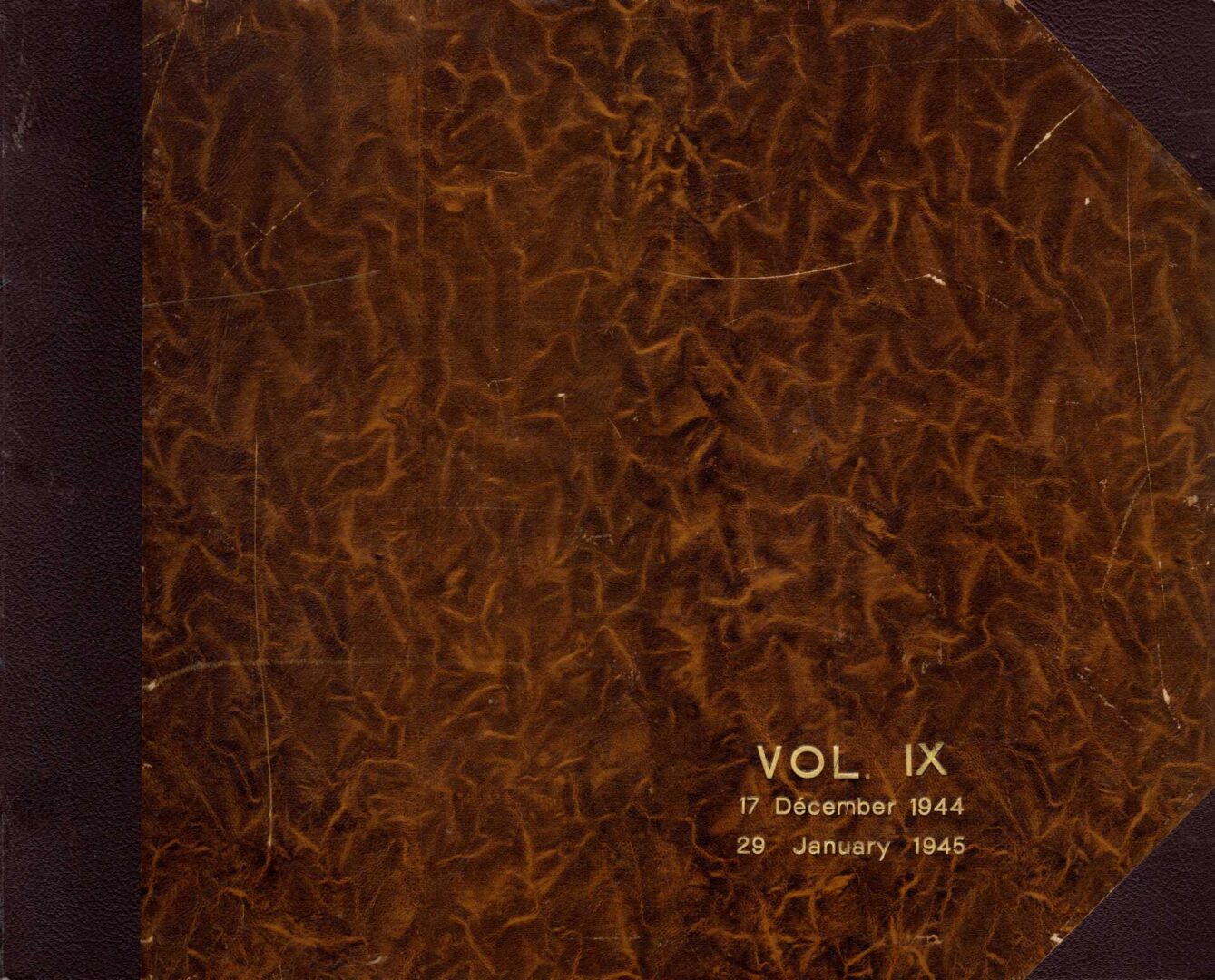 Front Cover of Volume IX December 17 to January 29, 1944